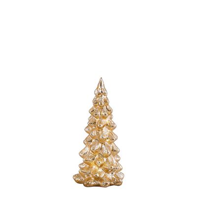 Objets de décoration - Sapin lumineux en verre mercurisé doré - Petit modèle - MATHILDE M.
