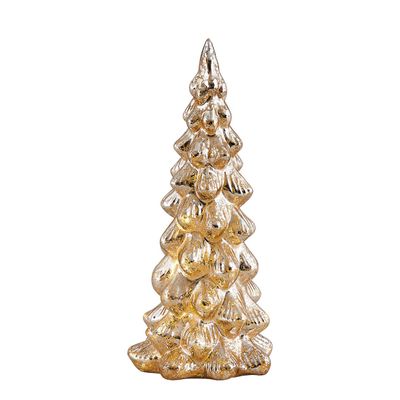 Objets de décoration - Sapin lumineux en verre mercurisé doré - Grand modèle - MATHILDE M.