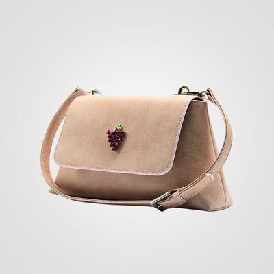 Bags and totes - Audrey Winery - Artisan shoulder bag with handmade embroidery - CORDINI RITA BY ILARIA RICCI