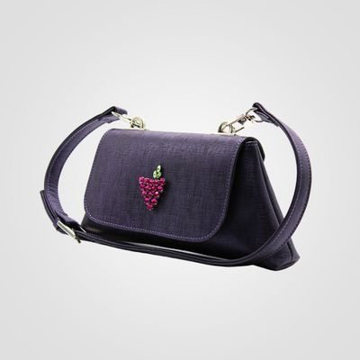 Bags and totes - Baby Winery - Artisan shoulder bag with handmade embroidery - CORDINI RITA BY ILARIA RICCI