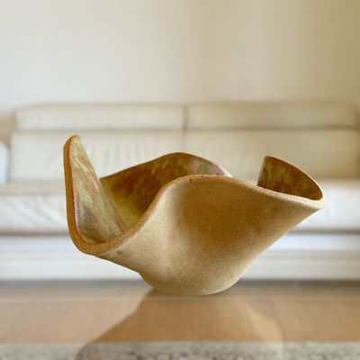 Decorative objects - LARGE WAVY BOWL - TERRACOTTA FIORE COLLECTION - CLAIRE POUJOULA