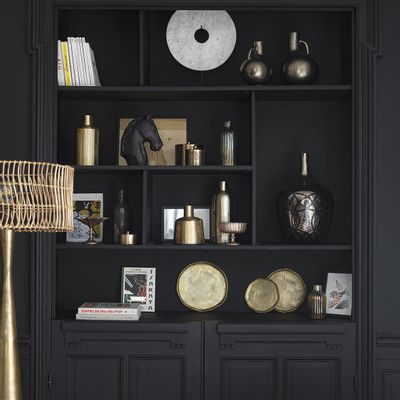 Decorative objects - CIRCLE statue on foot in white marble and metal - BLANC D'IVOIRE