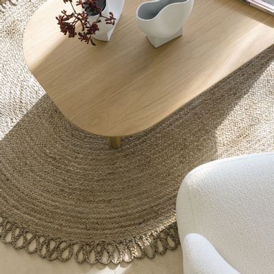 Tapis - Tapis OVALE en jute - 250 x 140 cm - BLANC D'IVOIRE