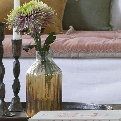 Vases - Frosted Glass Vase - Amber - BLANC D'IVOIRE