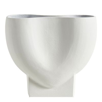 Vases - Vase CELESTE en métal blanc - Grand modèle - H. 25 cm - BLANC D'IVOIRE