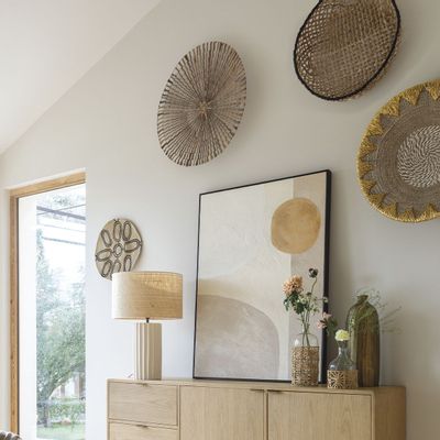 Affiches - Décoration murale PAYA en abaca - ø 60 cm - BLANC D'IVOIRE