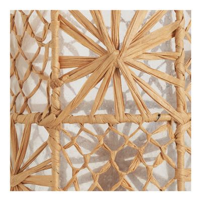 Vases - Vase bonbonne GARANCE en verre et raphia - Moyen modèle - H. 26 cm - BLANC D'IVOIRE