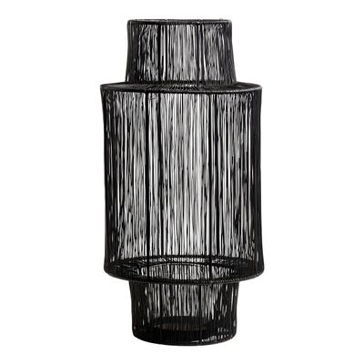 Candlesticks and candle holders - ARIANE lantern in black metal - Large model - H. 45 cm - BLANC D'IVOIRE