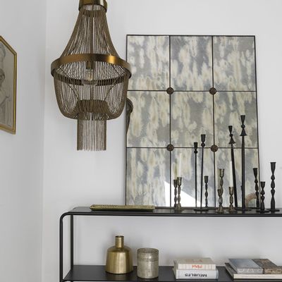 Platter and bowls - Set of 2 TORSADE trays in aged brass finish metal - BLANC D'IVOIRE