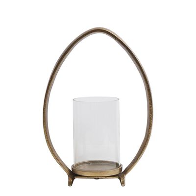 Candlesticks and candle holders - OVAE tealight holder in antique brass finish metal - Small model - H. 35 cm - BLANC D'IVOIRE
