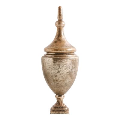 Decorative objects - DAPHNE jar pot in mercury glass with antique silver finish - BLANC D'IVOIRE