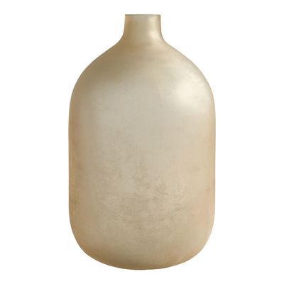 Vases - Vase bonbonne JEANNE en verre givré rose - Grand modèle - H. 45 cm - BLANC D'IVOIRE