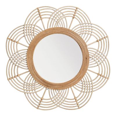 Miroirs - Miroir SOLEDAD rond en rotin - ø 61 cm - BLANC D'IVOIRE