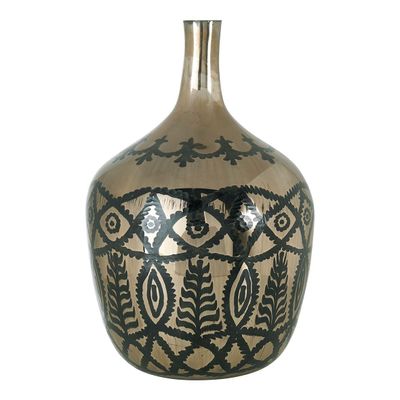 Vases - Vase bonbonne HÉRA en verre givré - Doré - ø 34 x 51 cm - BLANC D'IVOIRE