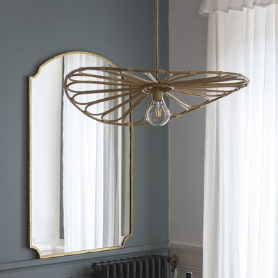 Miroirs - Miroir MARGAUX en métal doré vieilli - H. 120 cm - BLANC D'IVOIRE