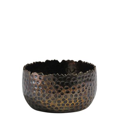 Candlesticks and candle holders - TEYRAN oxidized brass tealight holder - Small model - BLANC D'IVOIRE