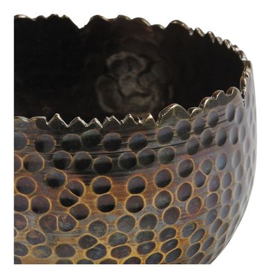 Bougeoirs et photophores  - Photophore TEYRAN laiton oxydé - Petit modèle - BLANC D'IVOIRE