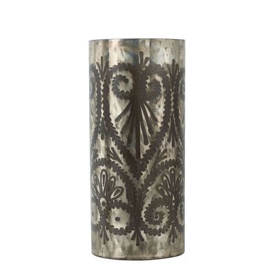 Vases - Vase droit HÉRA en verre givré - ø 20,5 x 46,5 cm - BLANC D'IVOIRE