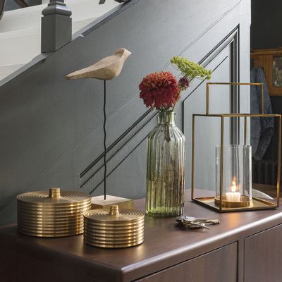 Objets de décoration - Set de deux statues OISEAUX en manguier et métal - BLANC D'IVOIRE