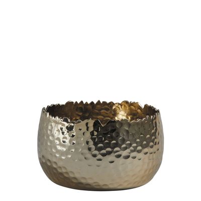 Candlesticks and candle holders - TEYRAN champagne gold tealight holder - Small model - BLANC D'IVOIRE