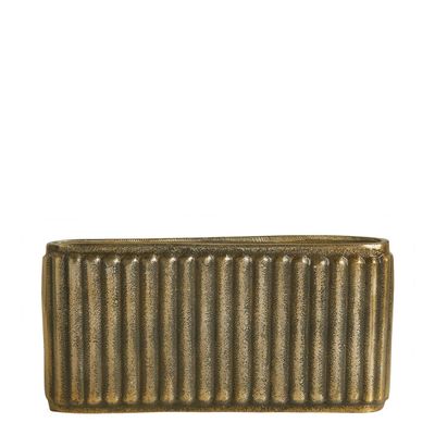 Vases - ARES vase in aged brass finish metal - Small model - H. 14.5 cm - BLANC D'IVOIRE