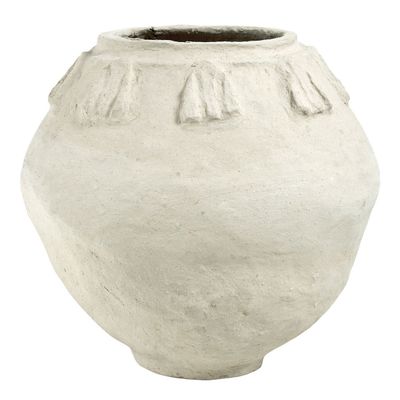 Objets de décoration - Pot décoratif CALISTA en papier maché - H. 40 cm - BLANC D'IVOIRE