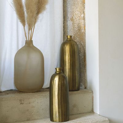 Objets de décoration - Bouteille décorative OMBLINE - Petit modèle - ø 15 x 41 cm - BLANC D'IVOIRE