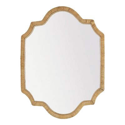 Miroirs - Miroir MATHILDE en rotin - H. 120 cm - BLANC D'IVOIRE
