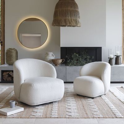 Tapis - Tapis TANGER en jute et laine - Grand modèle - 300 x 200 cm - BLANC D'IVOIRE