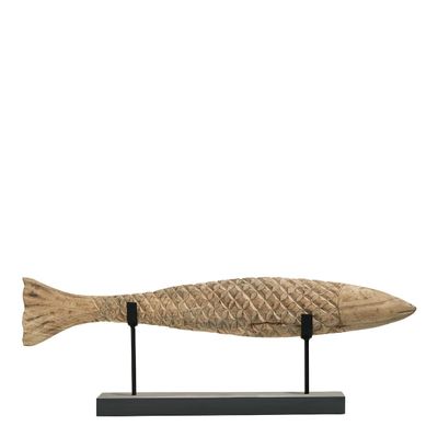 Objets de décoration - Statue POISSON en manguier et métal - Grand modèle - BLANC D'IVOIRE