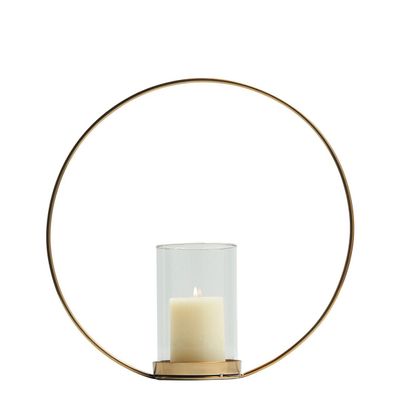 Candlesticks and candle holders - Golden Ellipse tealight holder - BLANC D'IVOIRE