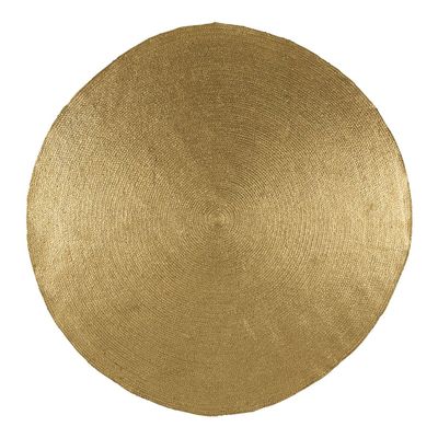 Tapis - Tapis APOLLO rond en jute - Doré - Grand modèle - ø 200 cm - BLANC D'IVOIRE