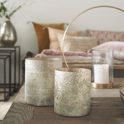 Candlesticks and candle holders - Eden vase tealight holder antique matt gold - BLANC D'IVOIRE