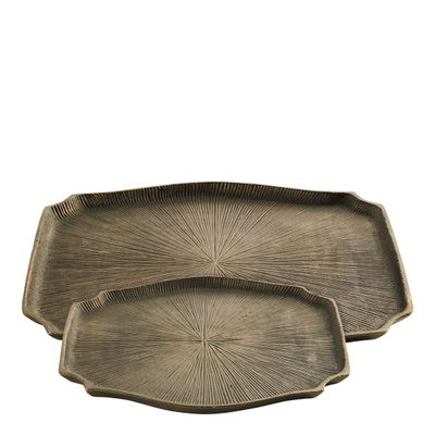 Platter and bowls - Set of 2 COMETE trays - BLANC D'IVOIRE