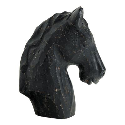 Decorative objects - HORSE statue in mango wood - Black - BLANC D'IVOIRE
