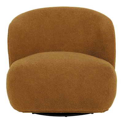 Armchairs - LISETTE swivel armchair in terrycloth - Curry - BLANC D'IVOIRE