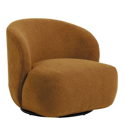Armchairs - LISETTE swivel armchair in terrycloth - Curry - BLANC D'IVOIRE