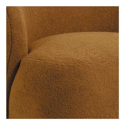 Fauteuils - Fauteuil tournant LISETTE en bouclette - Curry - BLANC D'IVOIRE