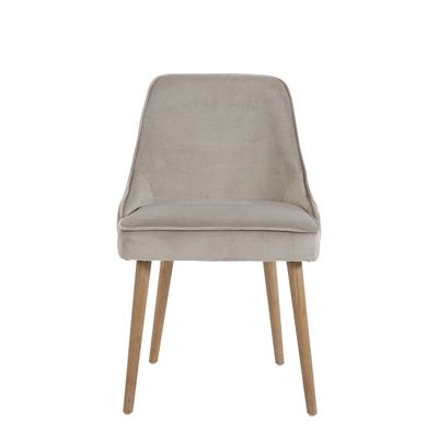 Chaises - Chaise MARCUS velours grège - BLANC D'IVOIRE