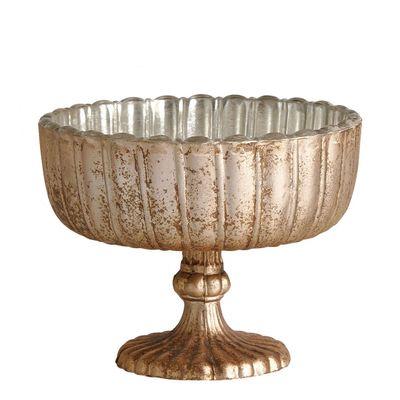 Decorative objects - COTELEE cup in antique silver mercury glass - ? 14cm - BLANC D'IVOIRE