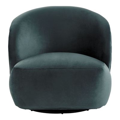 Armchairs - LISETTE armchair in velvet - Blue - BLANC D'IVOIRE