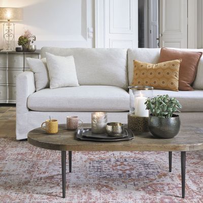 Canapés - Housse de canapé ANGIE en lin mélangé - Écru - BLANC D'IVOIRE