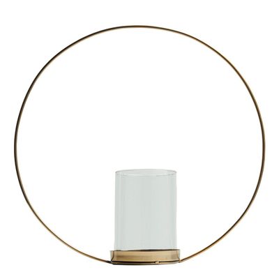 Candlesticks and candle holders - Golden Ellipse tealight holder - BLANC D'IVOIRE