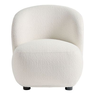 Fauteuils - Fauteuil LISETTE en bouclette - Crème - Petit modèle - BLANC D'IVOIRE