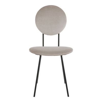 Chaises - Chaise COLETTE en velours et métal - Gris perle - BLANC D'IVOIRE