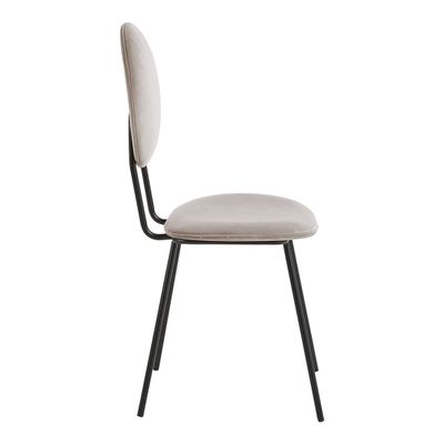 Chaises - Chaise COLETTE en velours et métal - Gris perle - BLANC D'IVOIRE