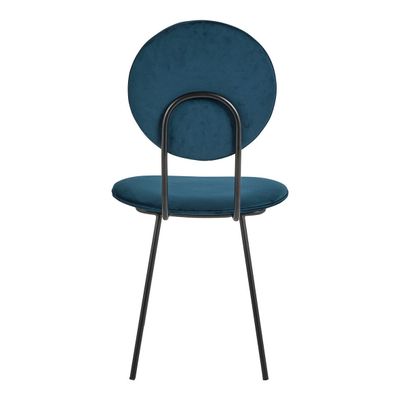 Chaises - Chaise COLETTE en velours et métal - Bleu nuit - BLANC D'IVOIRE