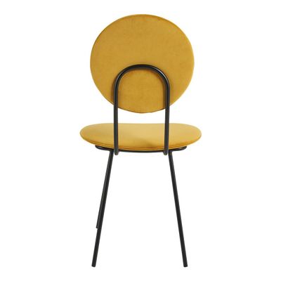 Chaises - Chaise COLETTE en velours et métal - Safran - BLANC D'IVOIRE