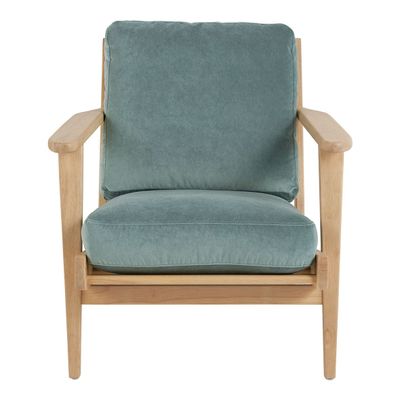 Armchairs - JULES armchair in velvet - Celadon blue - BLANC D'IVOIRE