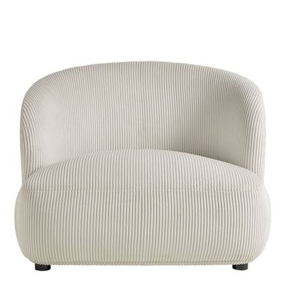 Fauteuils - Fauteuil LISETTE large en velours côtelé - Crème - BLANC D'IVOIRE